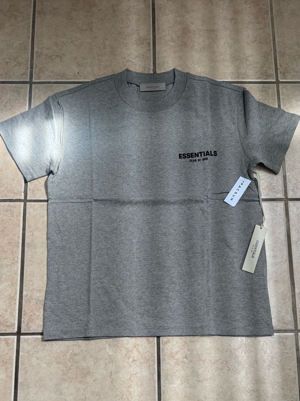 Essentials Grey Logo Short Sleeve Tee